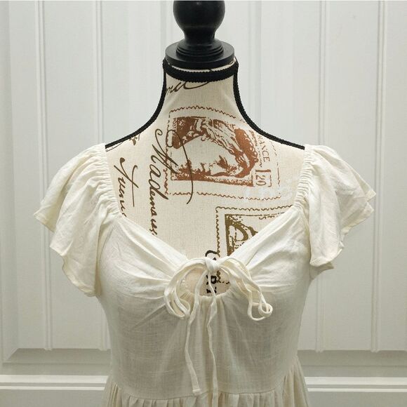 🌷Umgee, Adorable Mini Dress in cream color. NWT-Sizes S,M, L☀️ - Picture 2 of 8